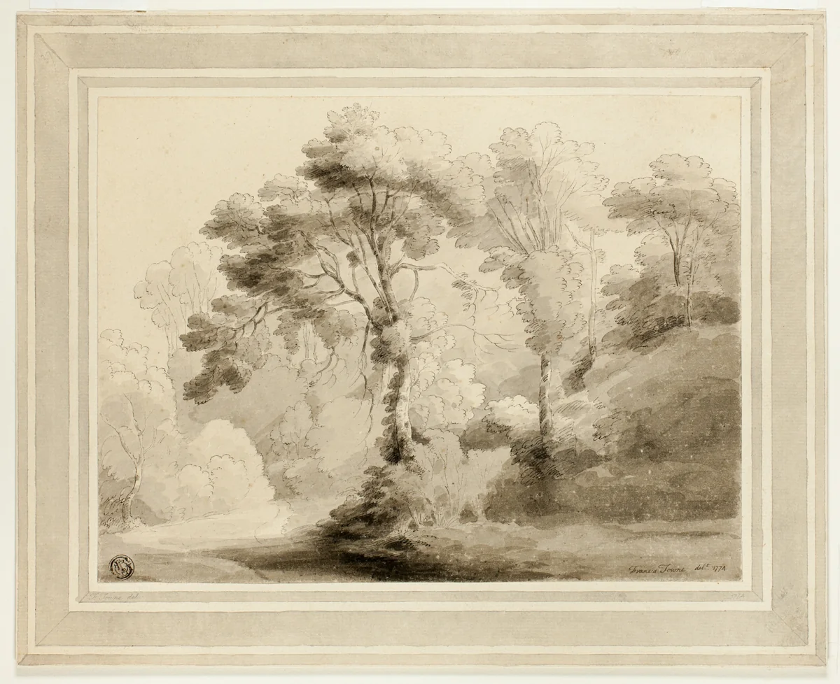 Wooded Landscape by Francis Towne, drawing, 1774
