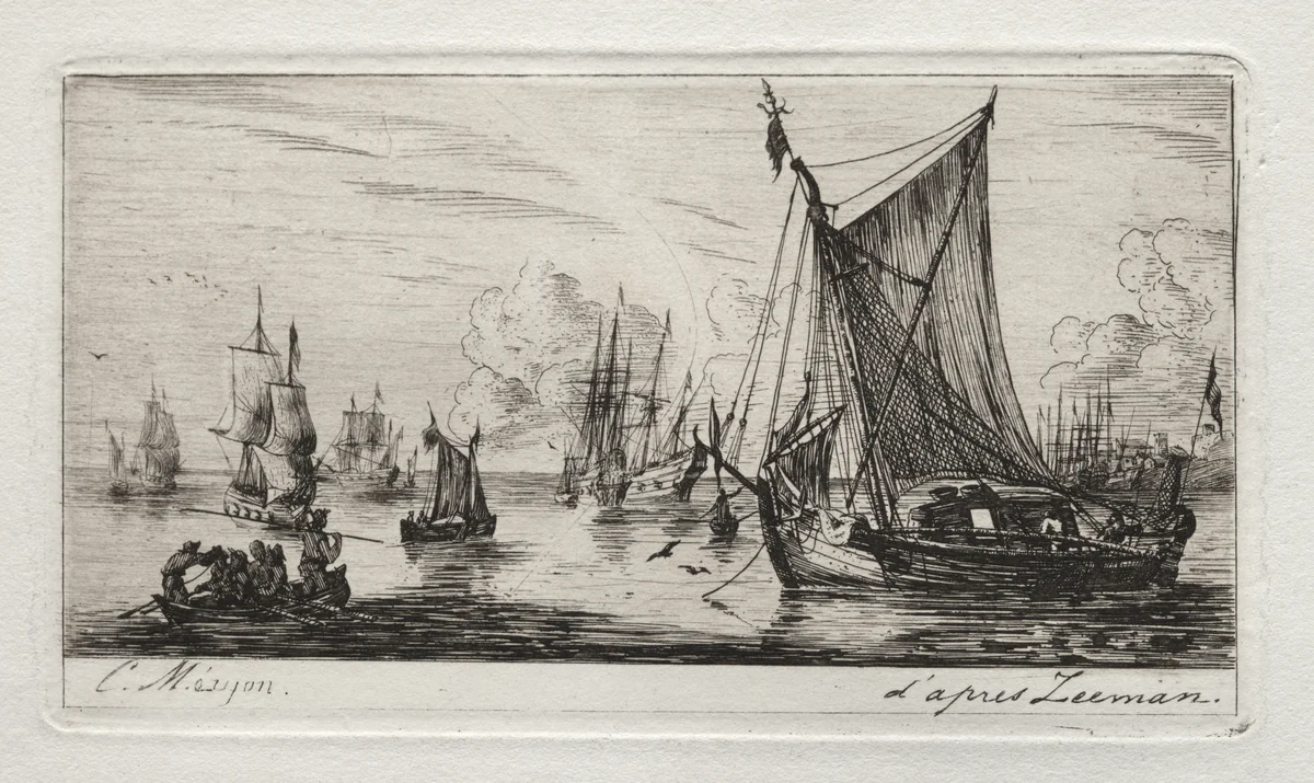 South Sea Fishers by Charles Meryon, print, 1850
