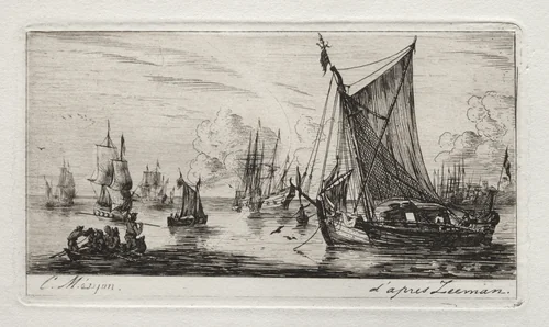 South Sea Fishers by Charles Meryon, print, 1850