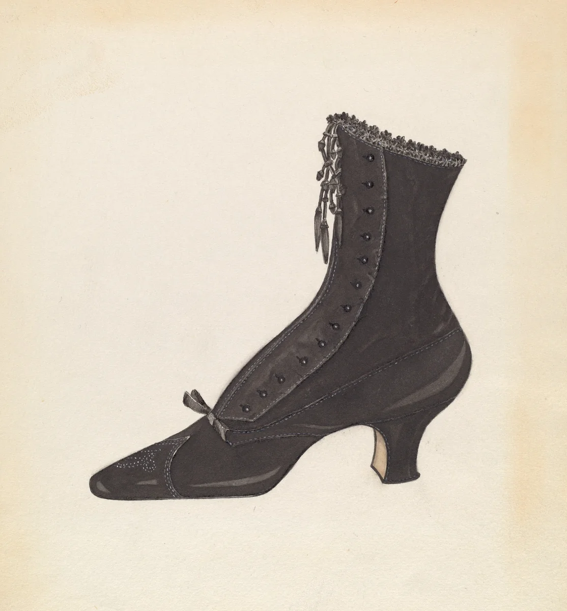 Woman's Shoe by Margaret Concha, index of american design, 1935-1942