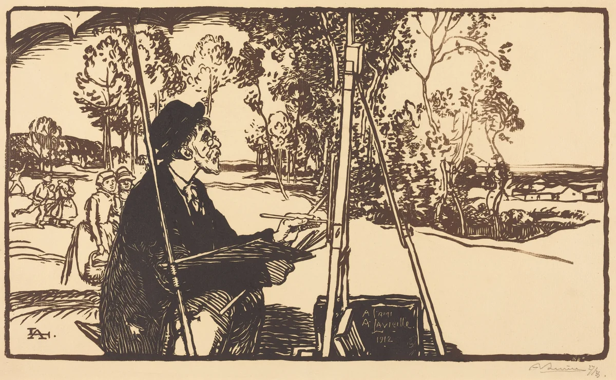 The Landscape Artist (Le paysagiste) by Auguste Lepère, print, 1912