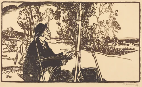 The Landscape Artist (Le paysagiste) by Auguste Lepère, print, 1912
