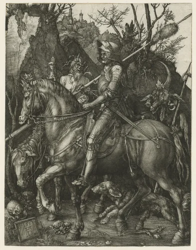 Knight, Death, and the Devil by Unknown, print, 1513