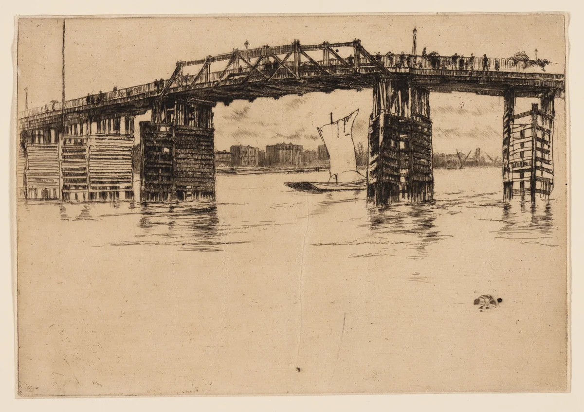 Old Battersea Bridge by James McNeill Whistler, print, 1879