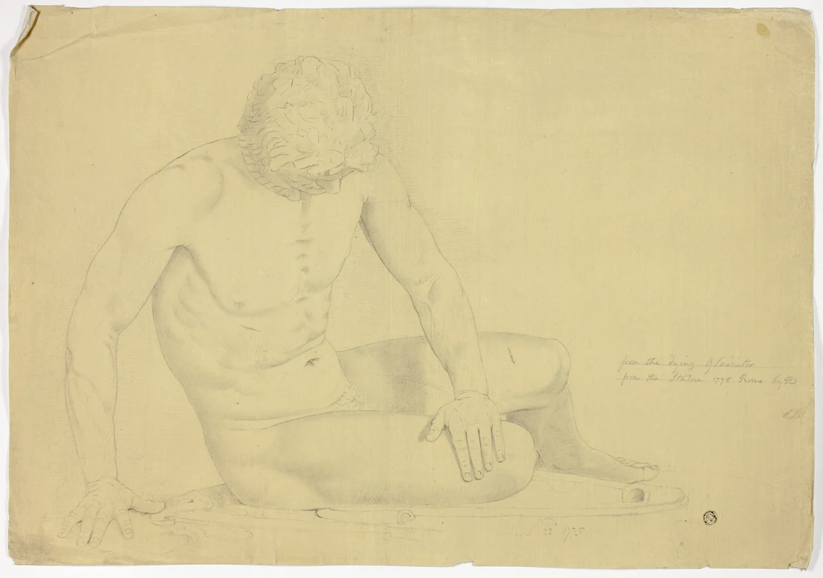 Statue of the Dying Gaul by John Downman, drawing, 1775