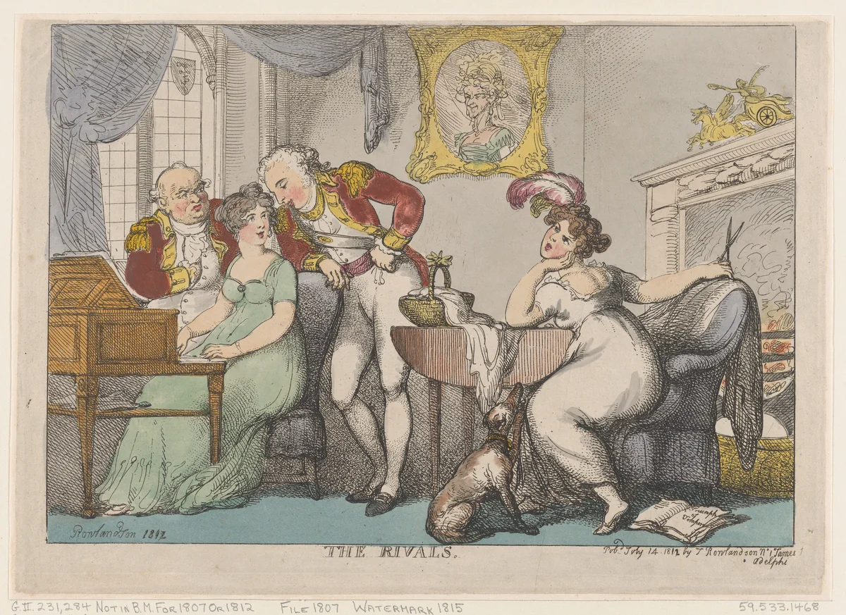 The Rivals by Thomas Rowlandson, print, 1807