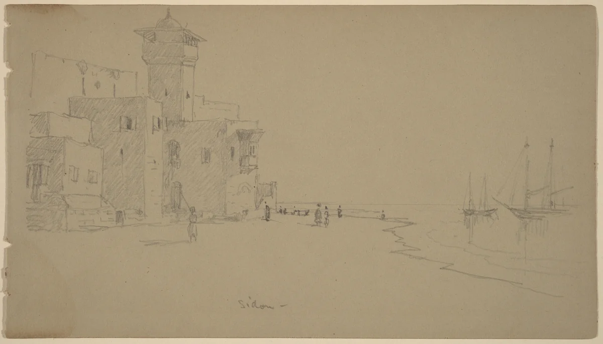Sidon by Sanford Robinson Gifford, drawing, 1868-1869