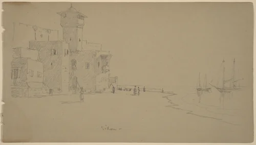 Sidon by Sanford Robinson Gifford, drawing, 1868-1869