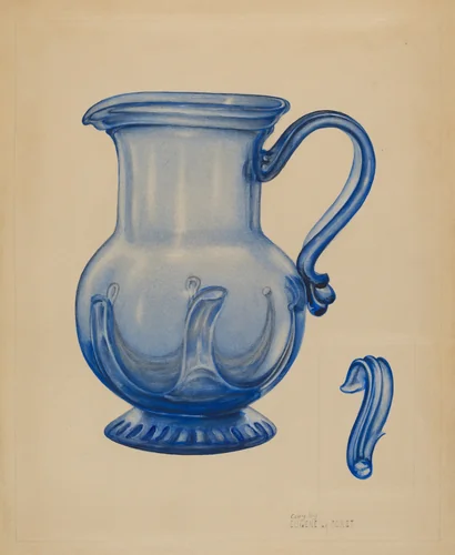 Pitcher by Eugene La Foret, index of american design, 1935-1942