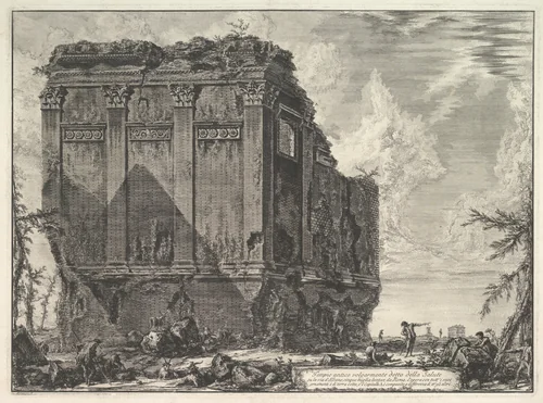The so-called Temple of Salus, on the road to Albano (Tempio antico volgarmente detto della Salute) by Giovanni Battista Piranesi, print, 1758-1768