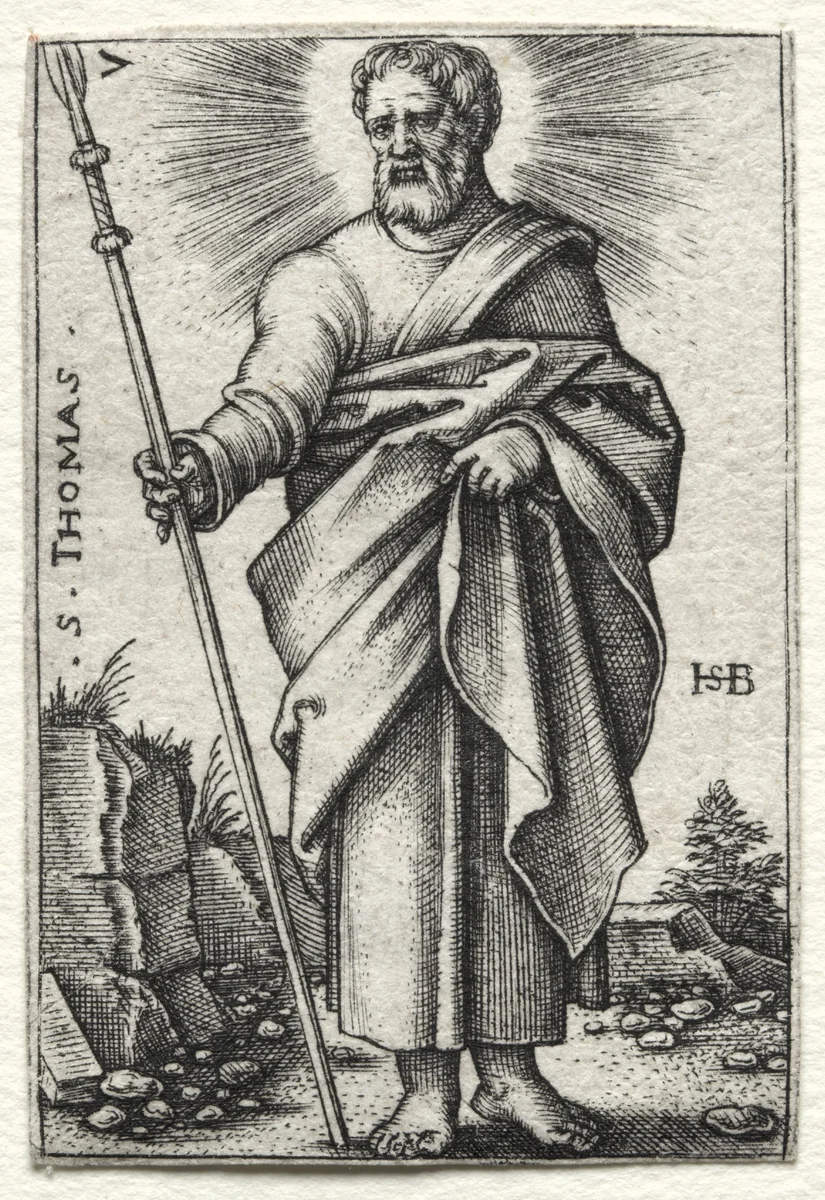 St. Thomas by Hans Sebald Beham, print, 1545-1546
