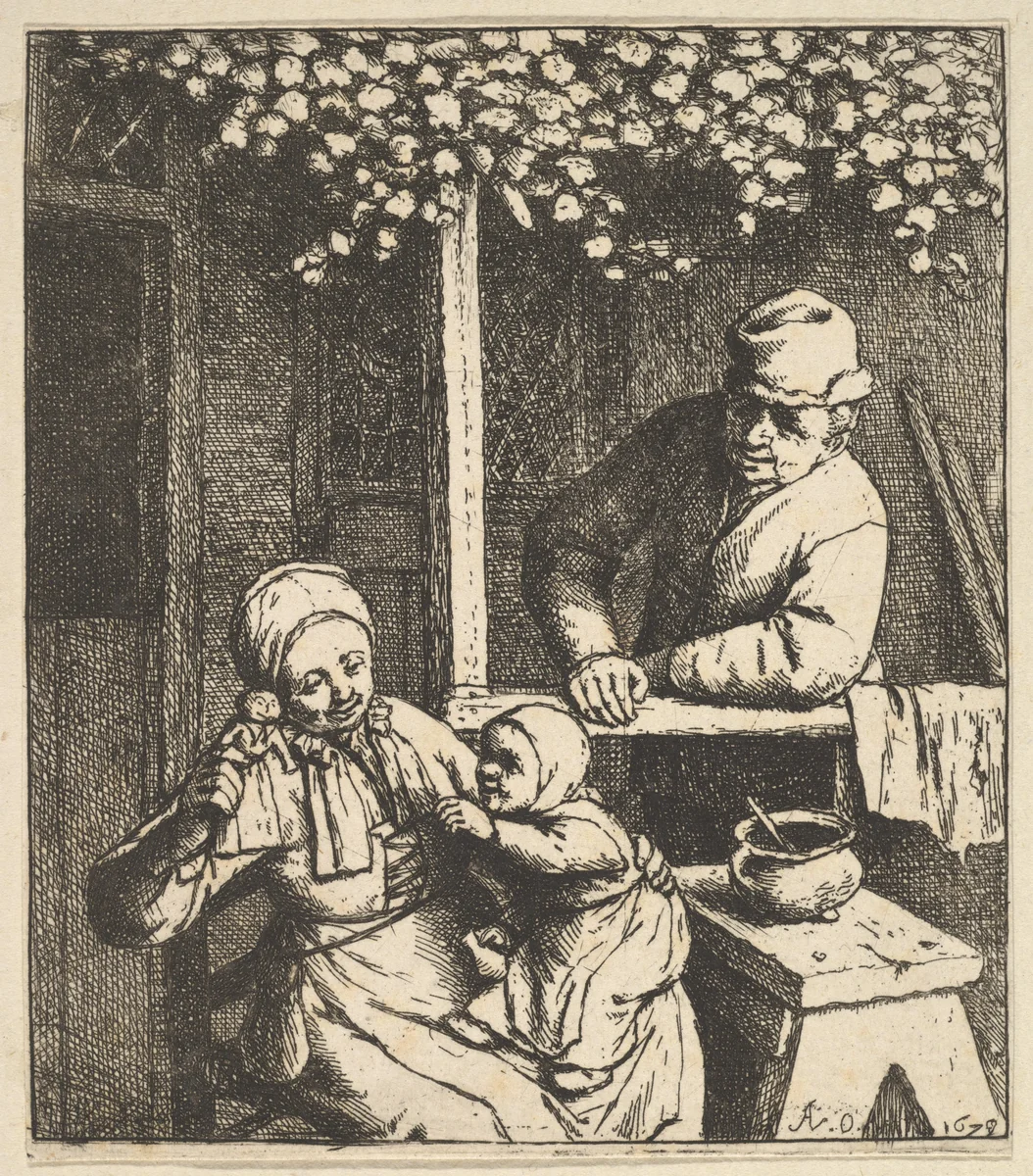 The Doll by Adriaen van Ostade, print, 1610-1685