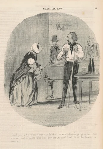 Grand Gueux va! je voudrais t'y voir by Honoré Daumier, print, 1842