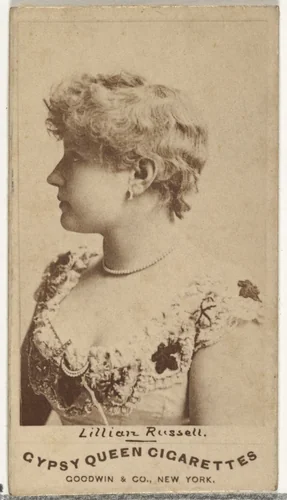 Lillian Russell, from the Actors and Actresses series (N171) for Gypsy Queen Cigarettes by Goodwin & Company, photograph, 1886-1890