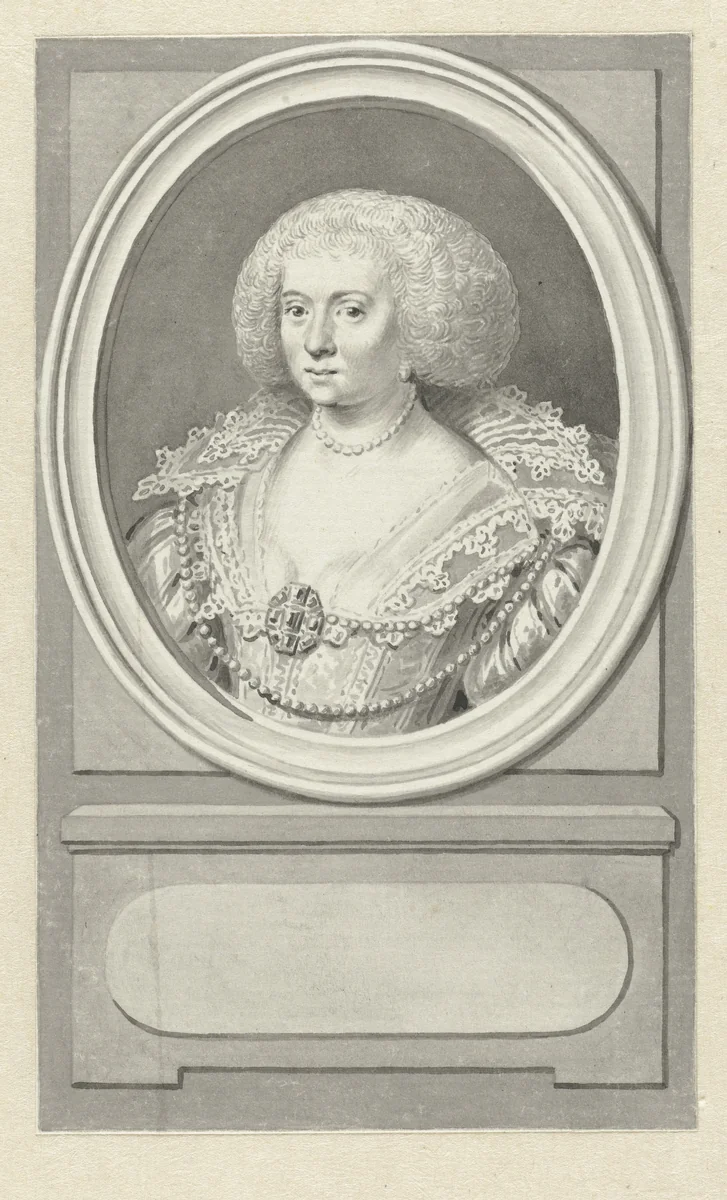 Portret van Amalia van Solms by Jacobus Buys, drawing, 1734-1801
