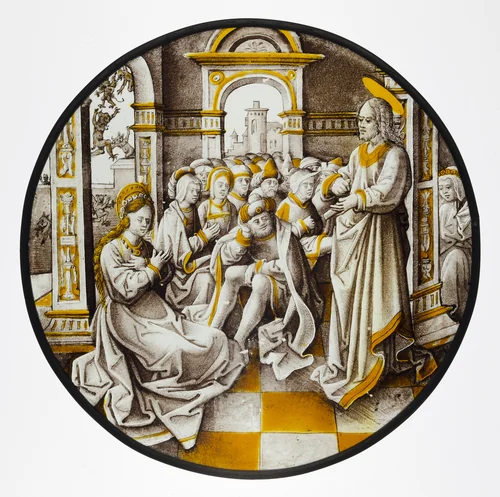 Roundel with Christ and the Adulterous Woman by Pseudo-Ortkens, other, 1525