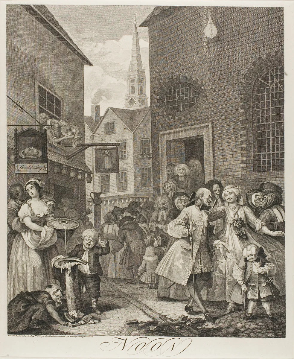 Noon, plate two from The Four Times of the Day by William Hogarth, print, 1738