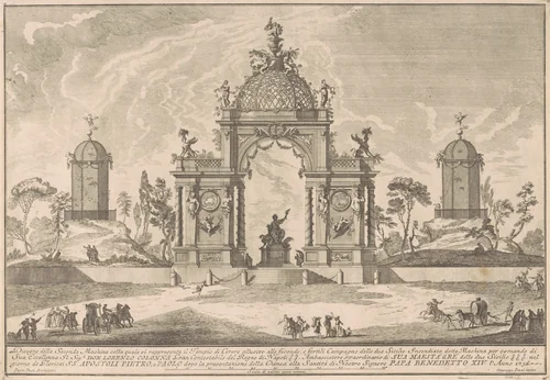 The Seconda Macchina for the Chinea of 1756: The Temple of Ceres by Giuseppe Pozzi; Paolo Posi, print, 1756