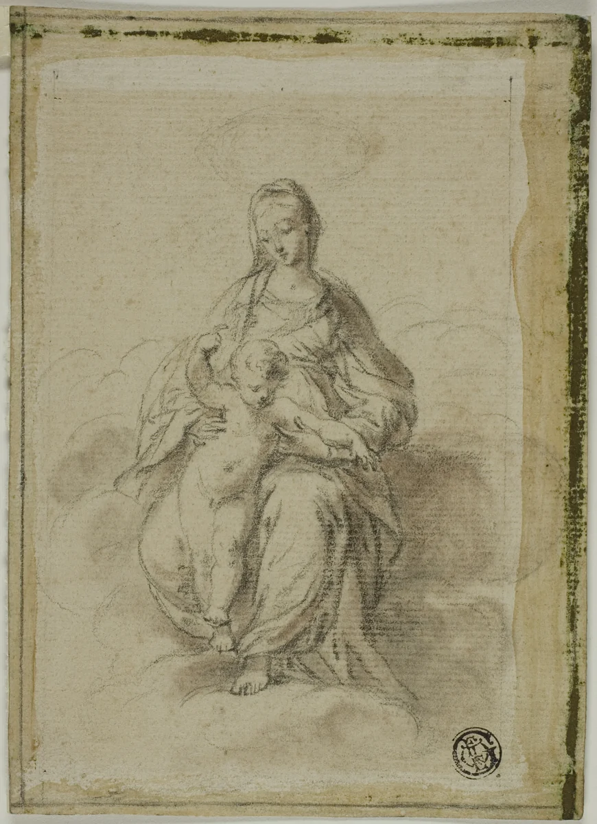 Virgin and Child Seated on Clouds by Antonio Maria Zanetti
Francesco Mazzola, drawing, 1700-1767