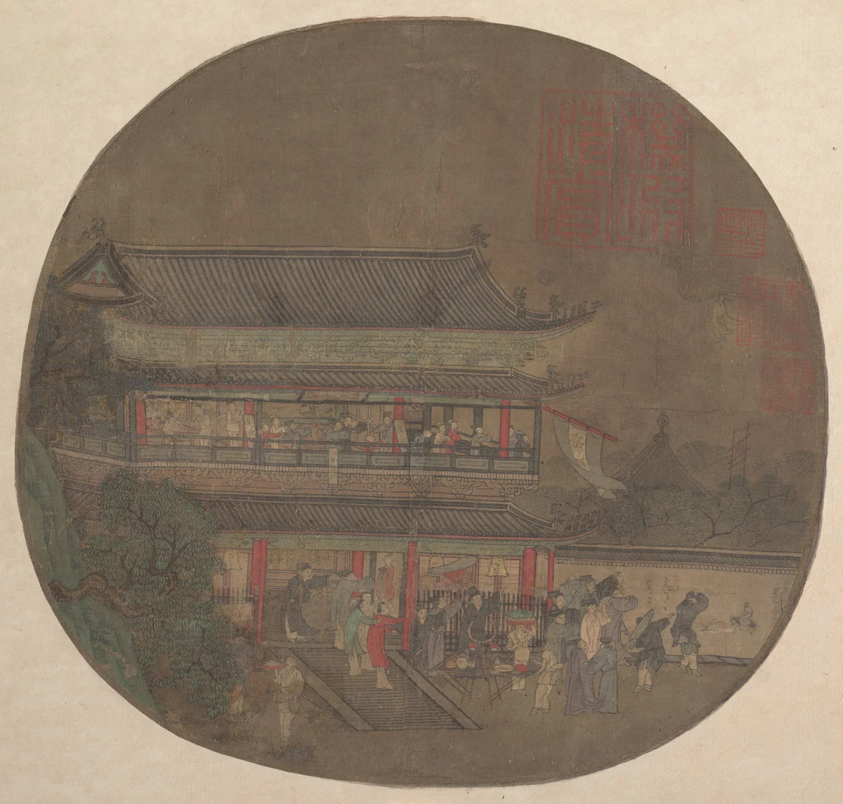 The Immortal Lü Dongbin Appearing over the Yueyang Pavilion by Unidentified Artist, painting, 1267-1333