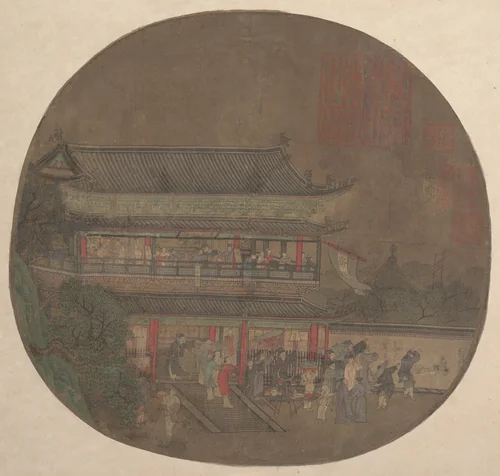 The Immortal Lü Dongbin Appearing over the Yueyang Pavilion by Unidentified Artist, painting, 1267-1333