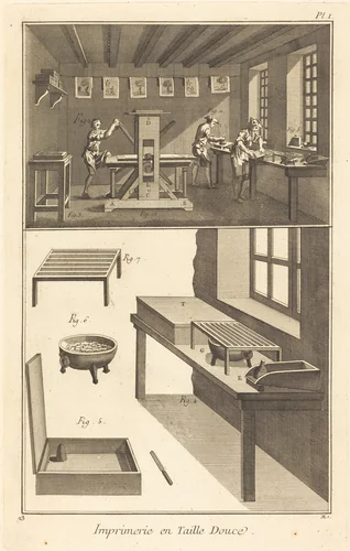 Imprimerie en Taille Douce: pl. I by Denis Diderot, print, 1771-1779