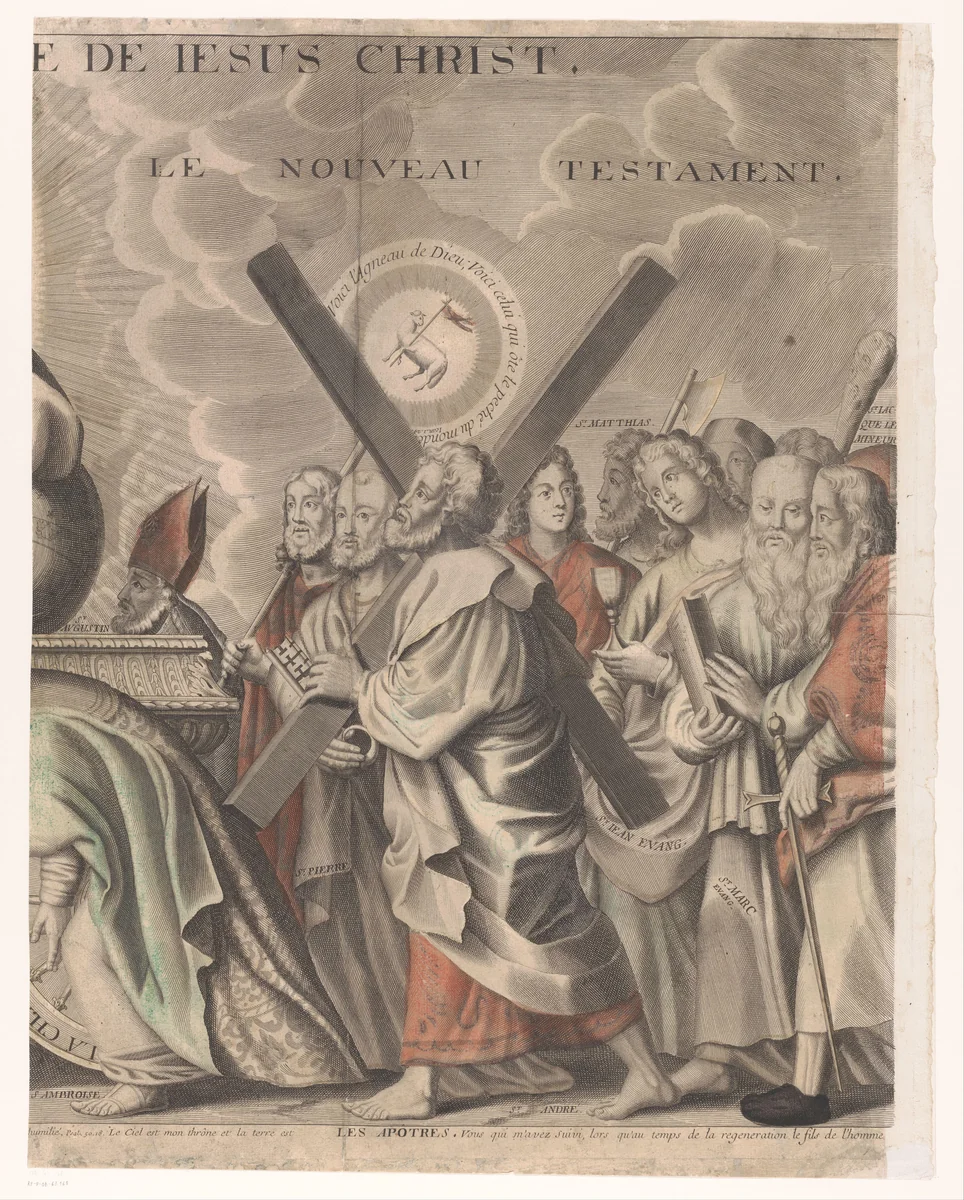 Triomftocht van Christus met figuren uit het Oude en Nieuwe Testament (zesde deel) by Nicolas de Larmessin, print, 1687-1694