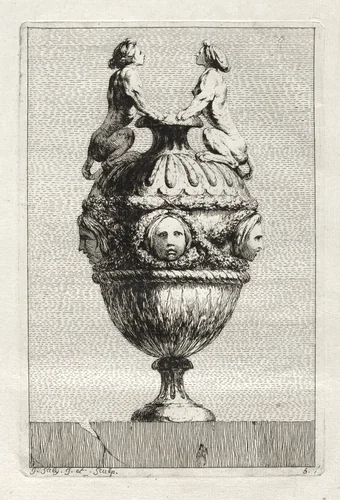 Suite of Vases: Plate 5 by Jacques François Saly, print, 1746