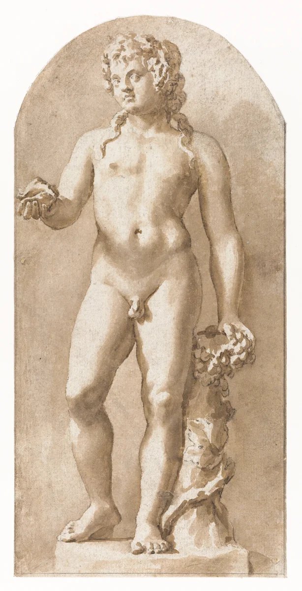 Jonge Bacchus staand by Jan de Bisschop, drawing, 1648-1671