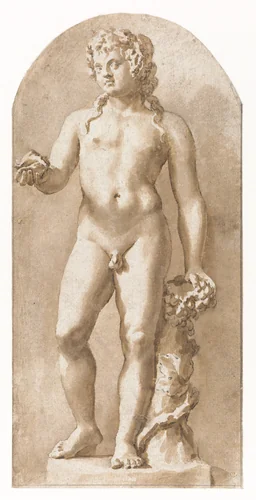 Jonge Bacchus staand by Jan de Bisschop, drawing, 1648-1671