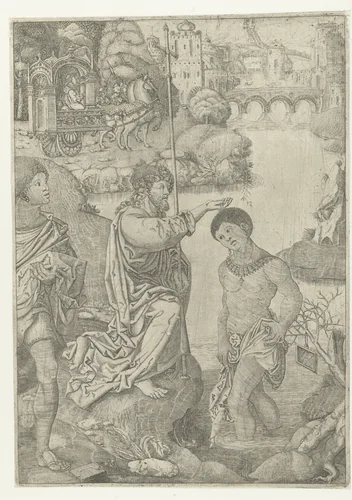 Doop van de kamerling by Monogrammist AC, print, 1524