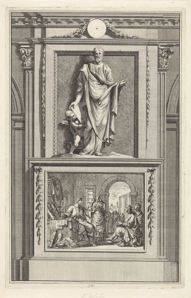 H. Melito van Sardes, kerkvader by Jan Luyken, print, 1698