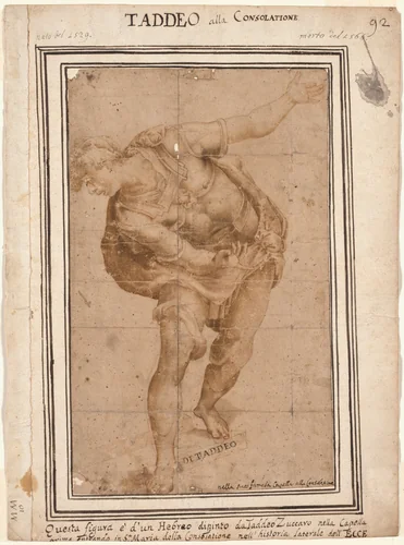 Un Hebreo, from Christ Shown to the People (recto) by Taddeo Zuccaro, drawing, 1556-1600