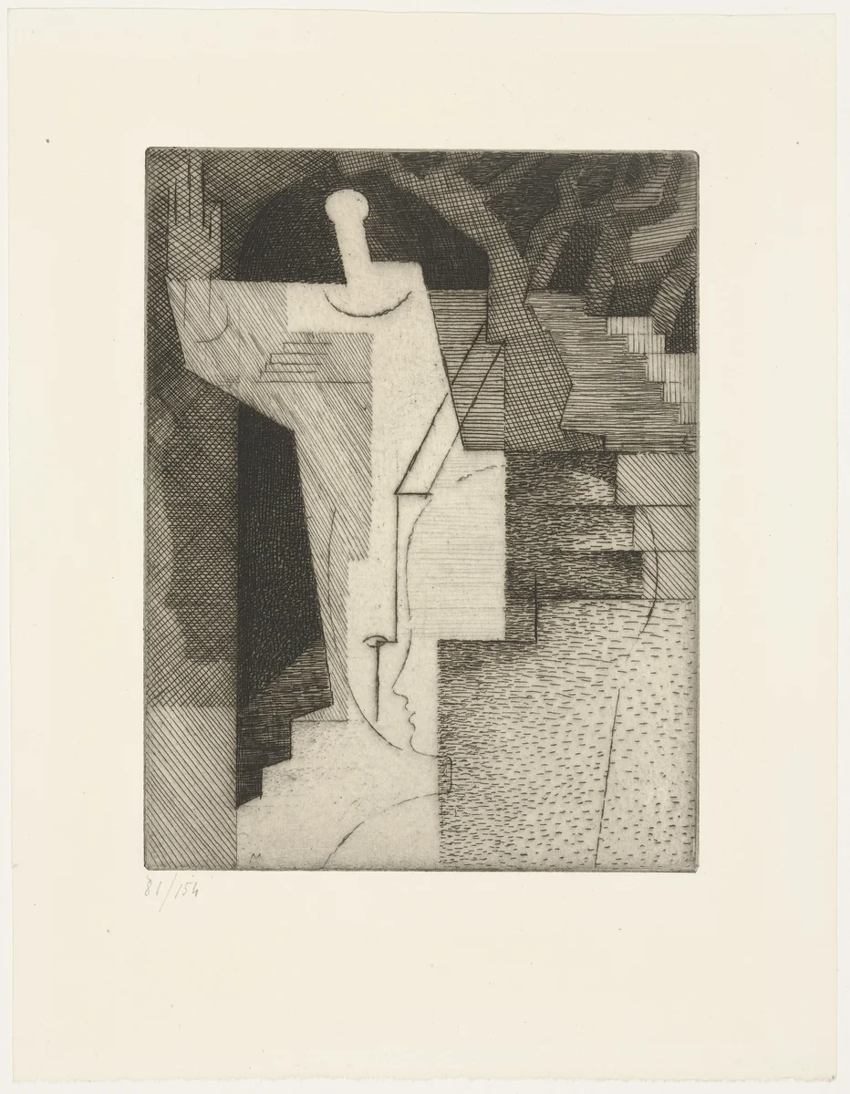 The Garden (Le jardin) from Ten Etchings for Aurélia (10 Eaux-fortes pour Aurélia) by Gérard de Nerval by Louis Marcoussis, print, 1931