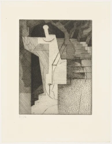 The Garden (Le jardin) from Ten Etchings for Aurélia (10 Eaux-fortes pour Aurélia) by Gérard de Nerval by Louis Marcoussis, print, 1931
