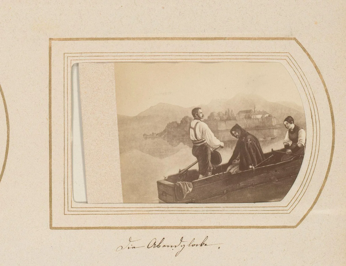 Fotoreproductie van Die Abendglocke by anonymous, photograph, 1870-1890