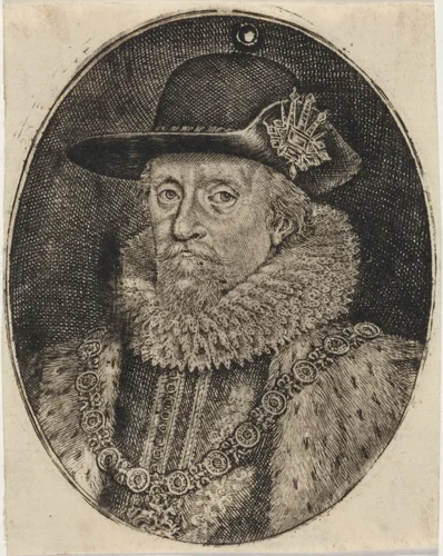 James I, King of England by Simon van de Passe, print, 1595-1647