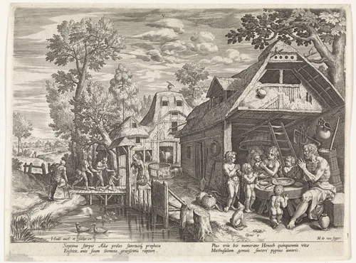Henoch en zijn gezin by Unknown, print, 1586