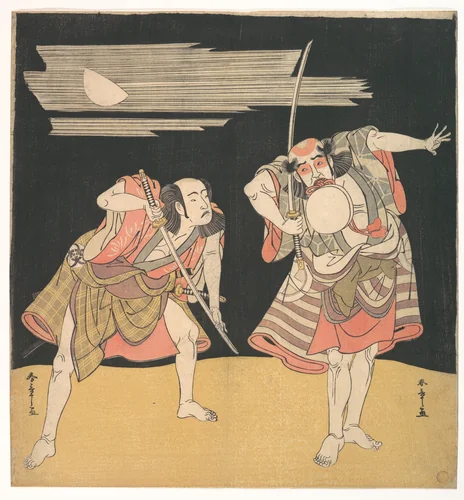 The Actors Otani Tomoemon I and Bando Mitsugoro I by Katsukawa Shunshô (勝川春章), print, 1766-1786