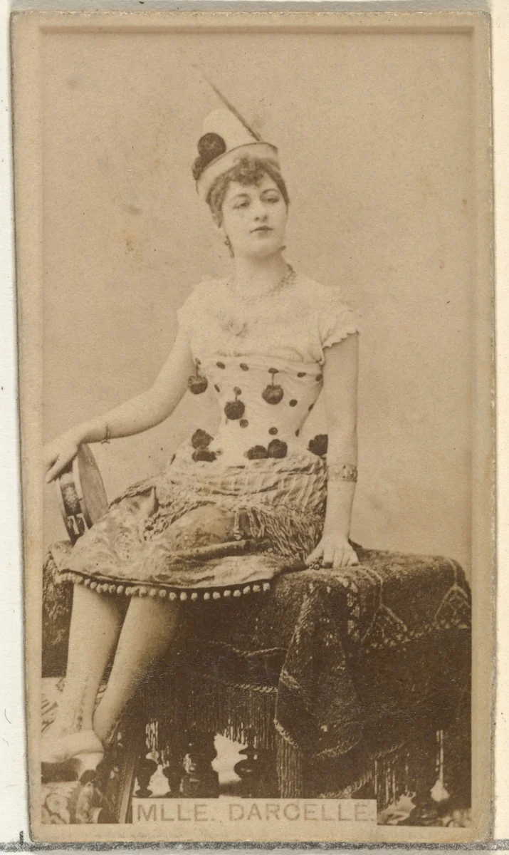 Mlle. Darcelle, from the Actors and Actresses series (N145-8) issued by Duke Sons & Co. to promote Duke Cigarettes by W. Duke, Sons & Co., photograph, 1890-1895
