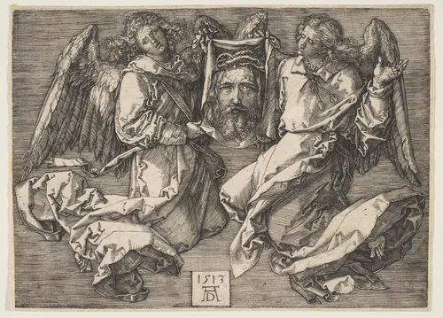 Sudarium Held by Two Angels by Albrecht Dürer, print, 1513