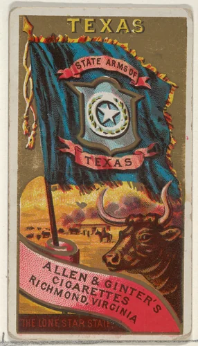 Texas, from Flags of the States and Territories (N11) for Allen & Ginter Cigarettes Brands by Allen & Ginter, print, 1888