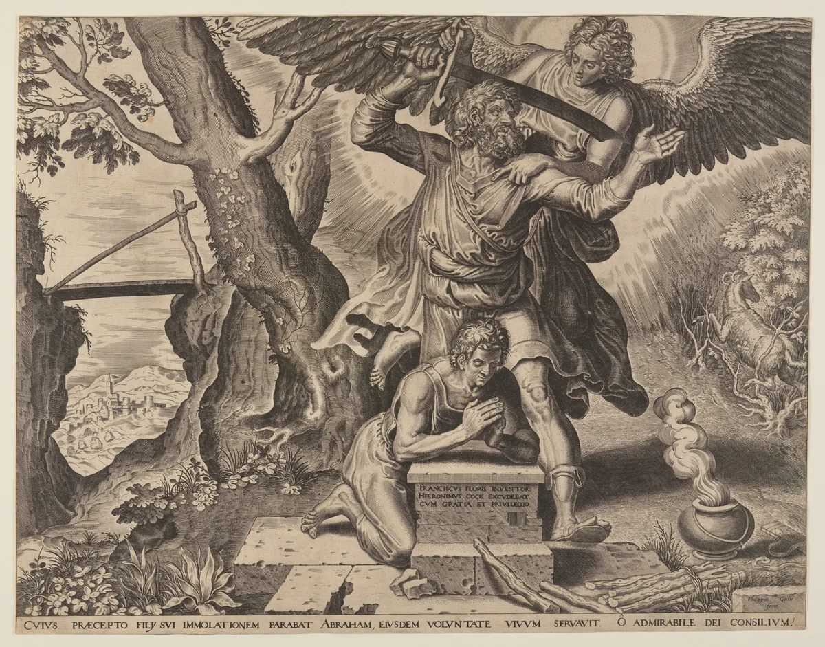 Abraham’s Sacrifice by Philip Galle, print, 1560