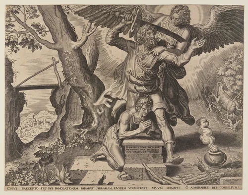 Abraham’s Sacrifice by Philip Galle, print, 1560