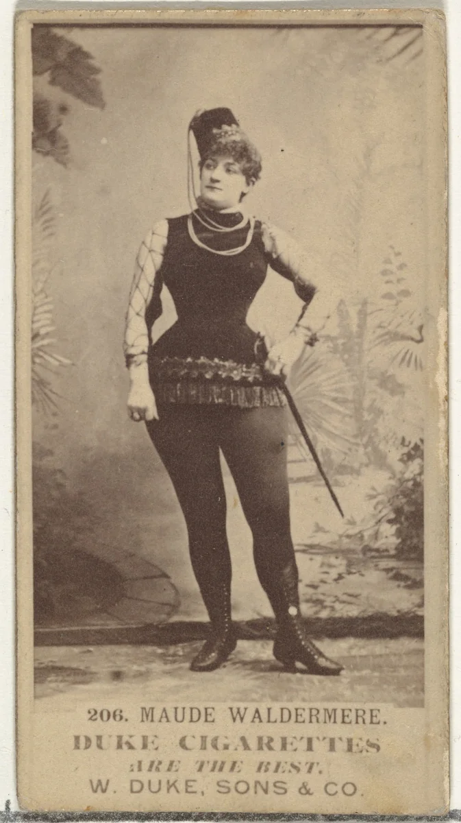 Card Number 206, Maude Waldermere, from the Actors and Actresses series (N145-7) issued by Duke Sons & Co. to promote Duke Cigarettes by W. Duke, Sons & Co., photograph, 1880-1889