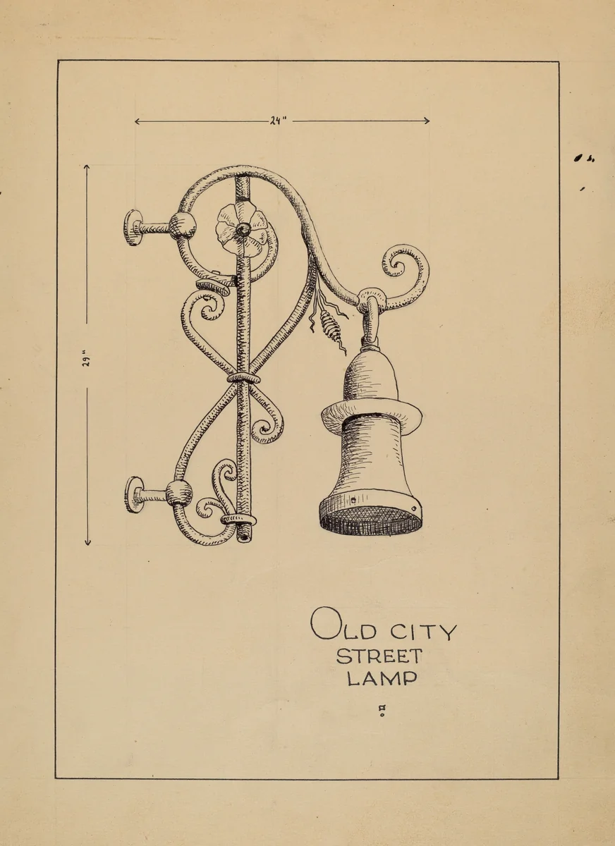 City Gas Light Bracket by Lucien Verbeke, index of american design, 1936