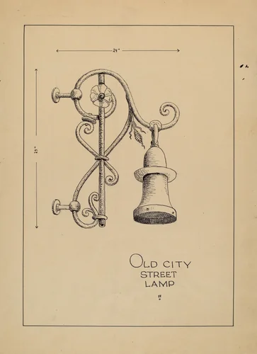 City Gas Light Bracket by Lucien Verbeke, index of american design, 1936
