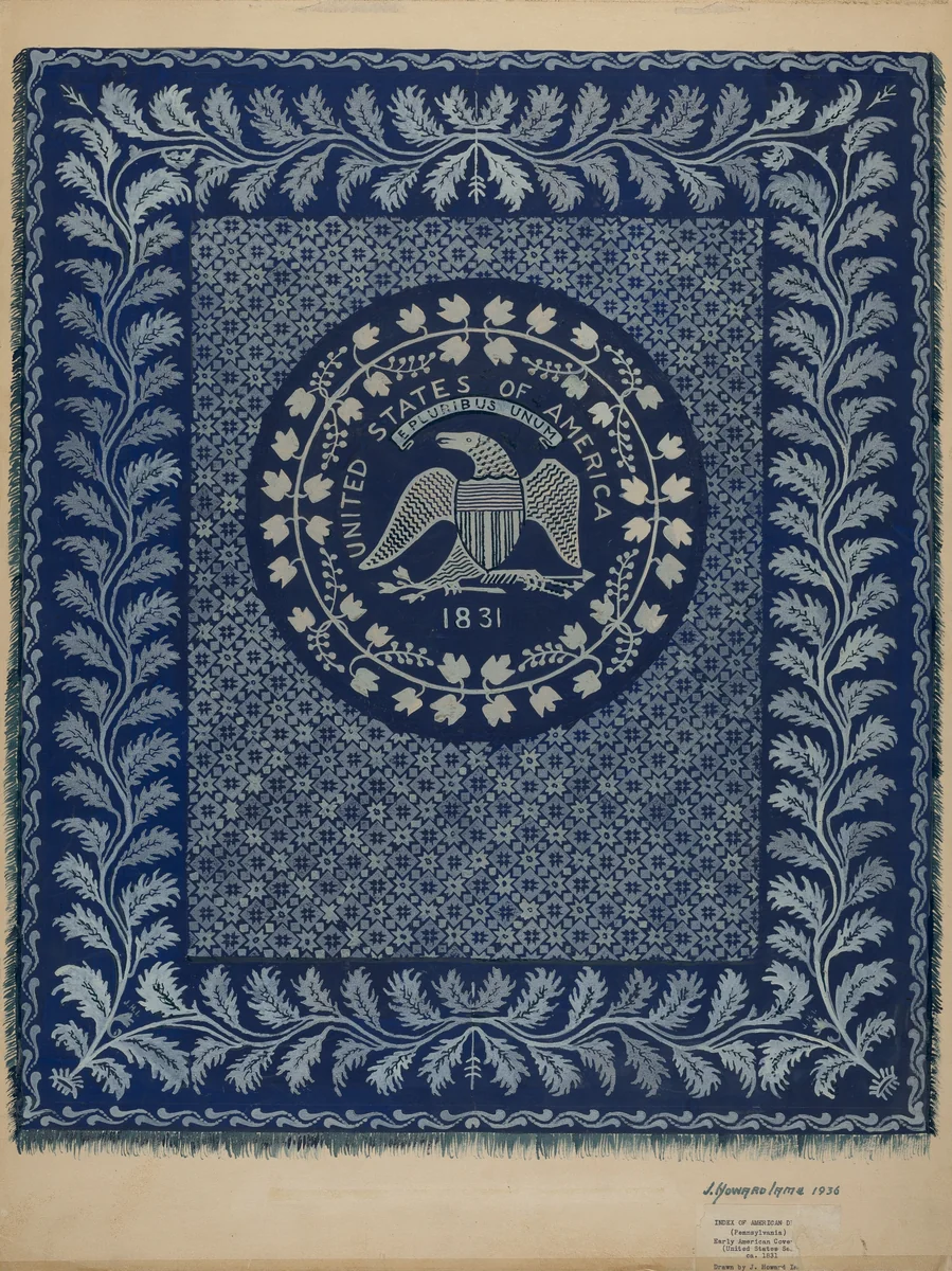 Coverlet (U.S. Seal) by J. Howard Iams, index of american design, 1936