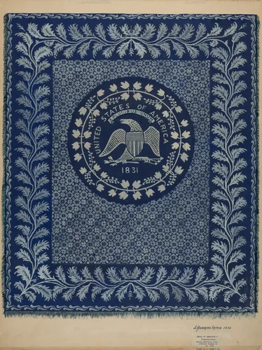 Coverlet (U.S. Seal) by J. Howard Iams, index of american design, 1936