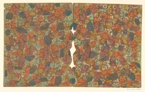 Blad met bloemen en vruchten by anonymous, other, 1700-1850